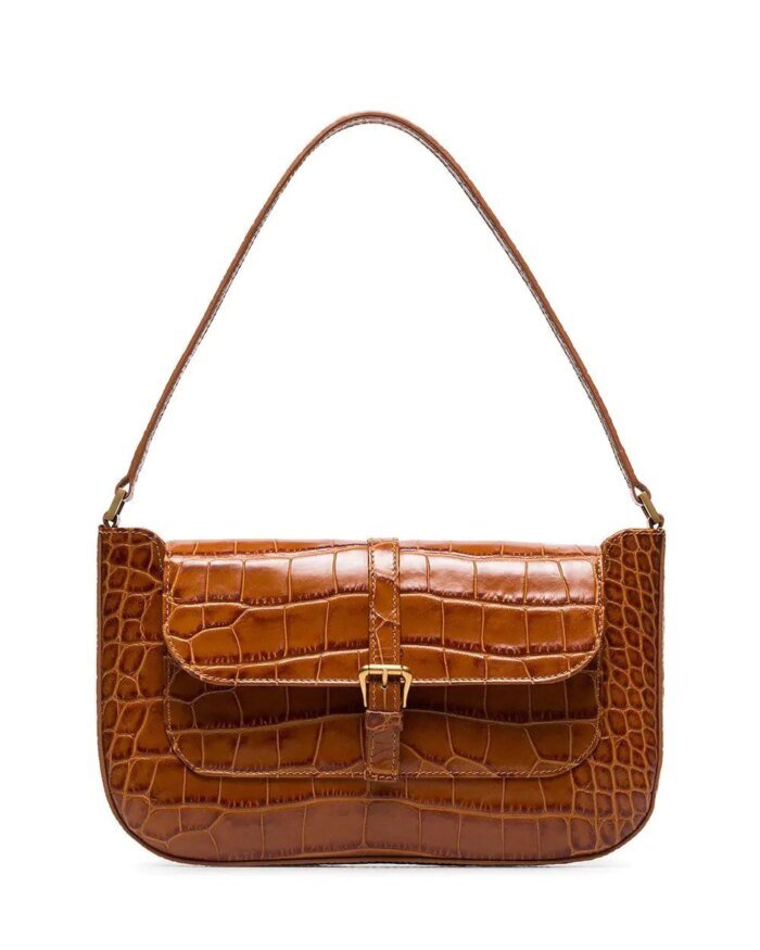 By Far Miranda Crocodile Effect Shoulder Bag