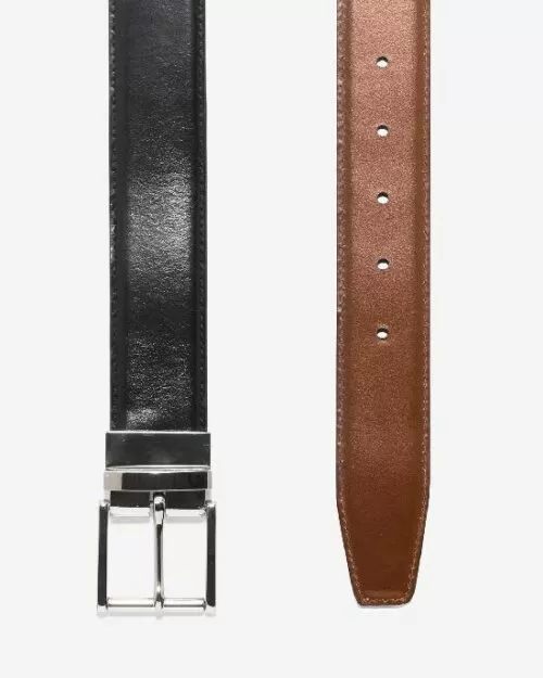 COLE HAAN 35mm Reversible Feather Edge Belt. Black