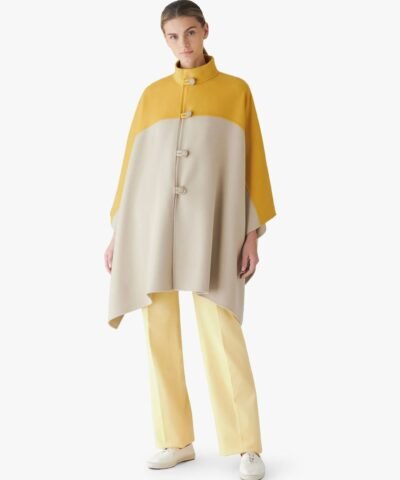 Lore Piana Agathe Colorblock Cape Cashmere
