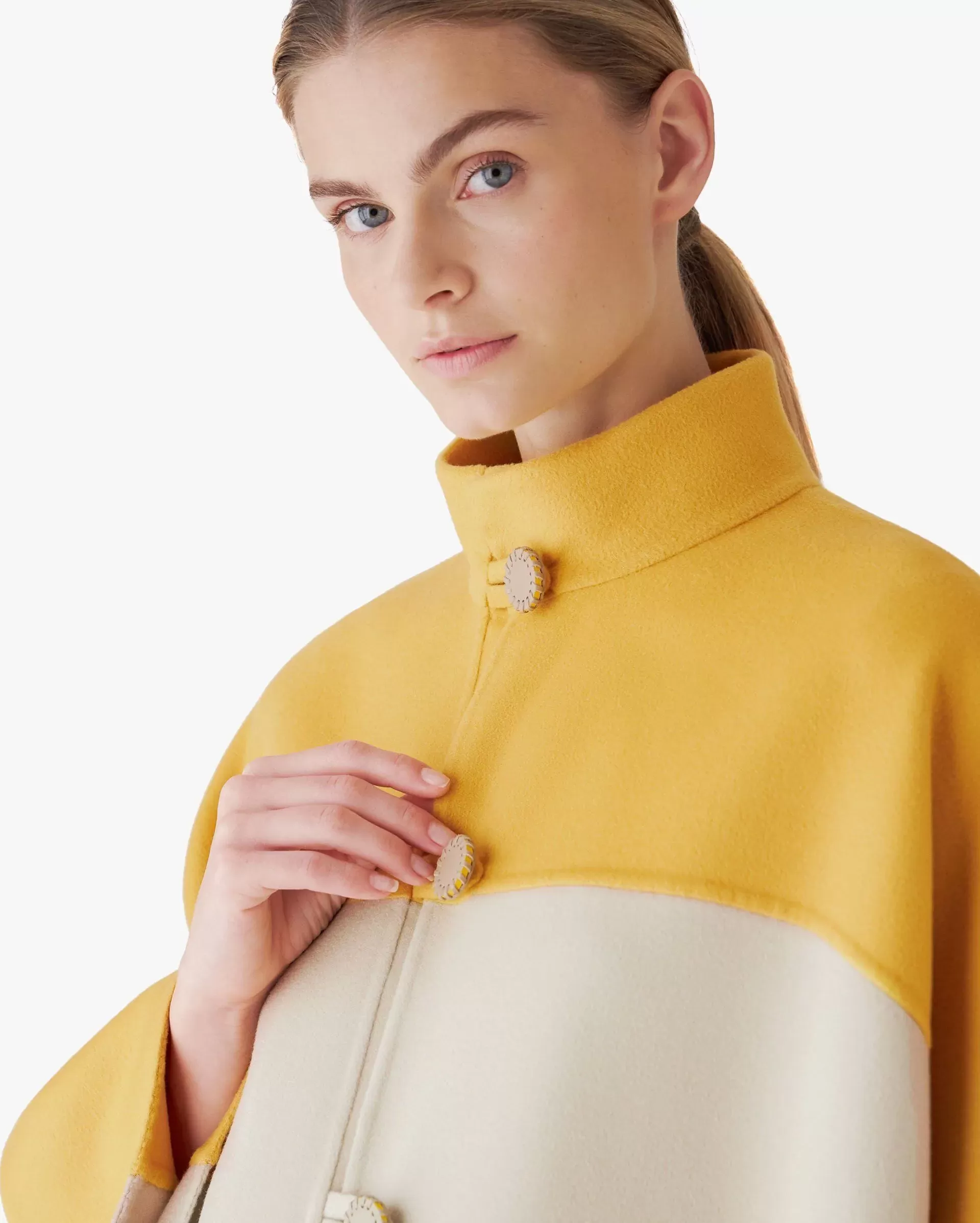 Lore Piana Agathe Colorblock Cape Cashmere