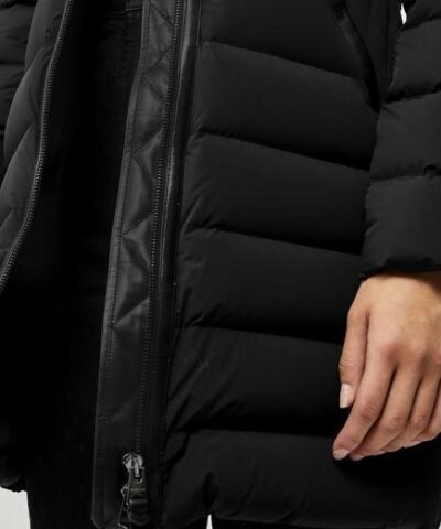 Mackage Farren Stretch Lightweight Down Coat With Removable Hood, Black