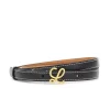 Loewe 1.5cm Black Leather Logo-Plaque Belt