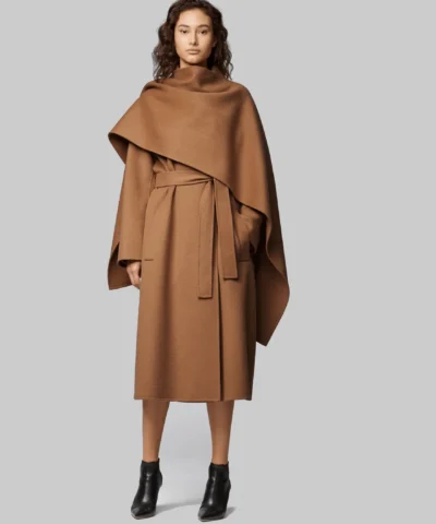 Boss Relaxed-Fit Belted Trench Coat With Detachable Shawl