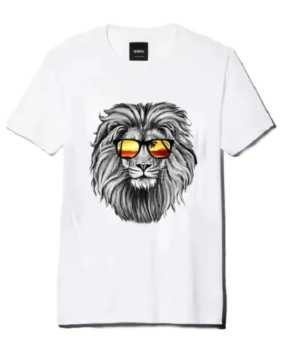 Men's Lion 3D Print Cotton T-Shirt