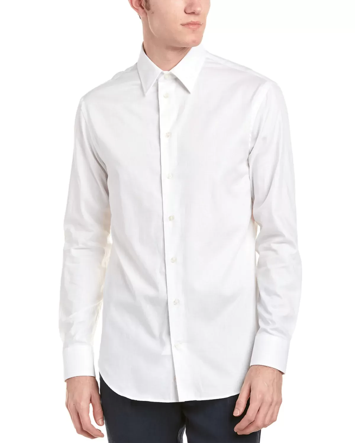 Armani Collezioni Slim-Fit Solid Dress Shirt