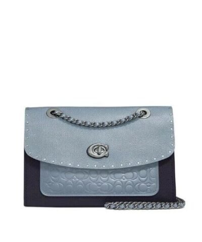 Coach Parker Shoulder Bag In Signature Leather With Rivets