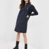 Fred Perry Striped Collared Shirt Dress