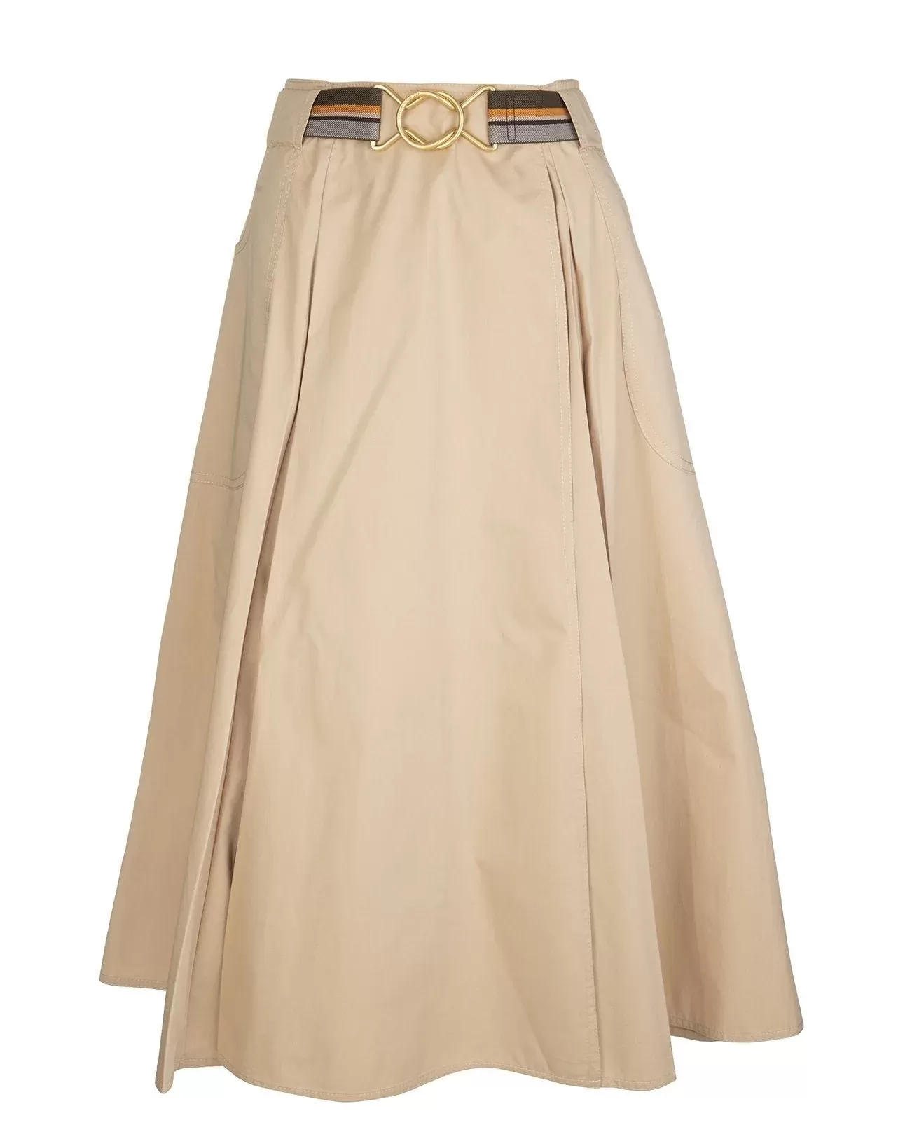 Tory Burch A-Line Poplin Pleated Skirt