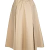 Tory Burch A-Line Poplin Pleated Skirt