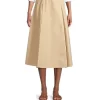 Tory Burch A-Line Poplin Pleated Skirt