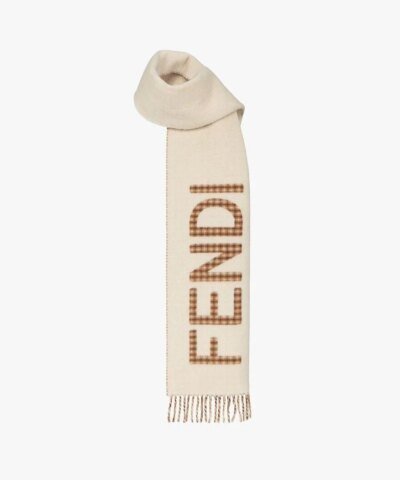 Fendi Cream Wool And Cashmere Scarf