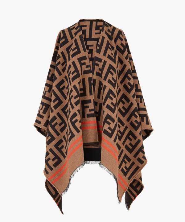 Fendi FF PONCHO Multicolor Wool And Silk Poncho
