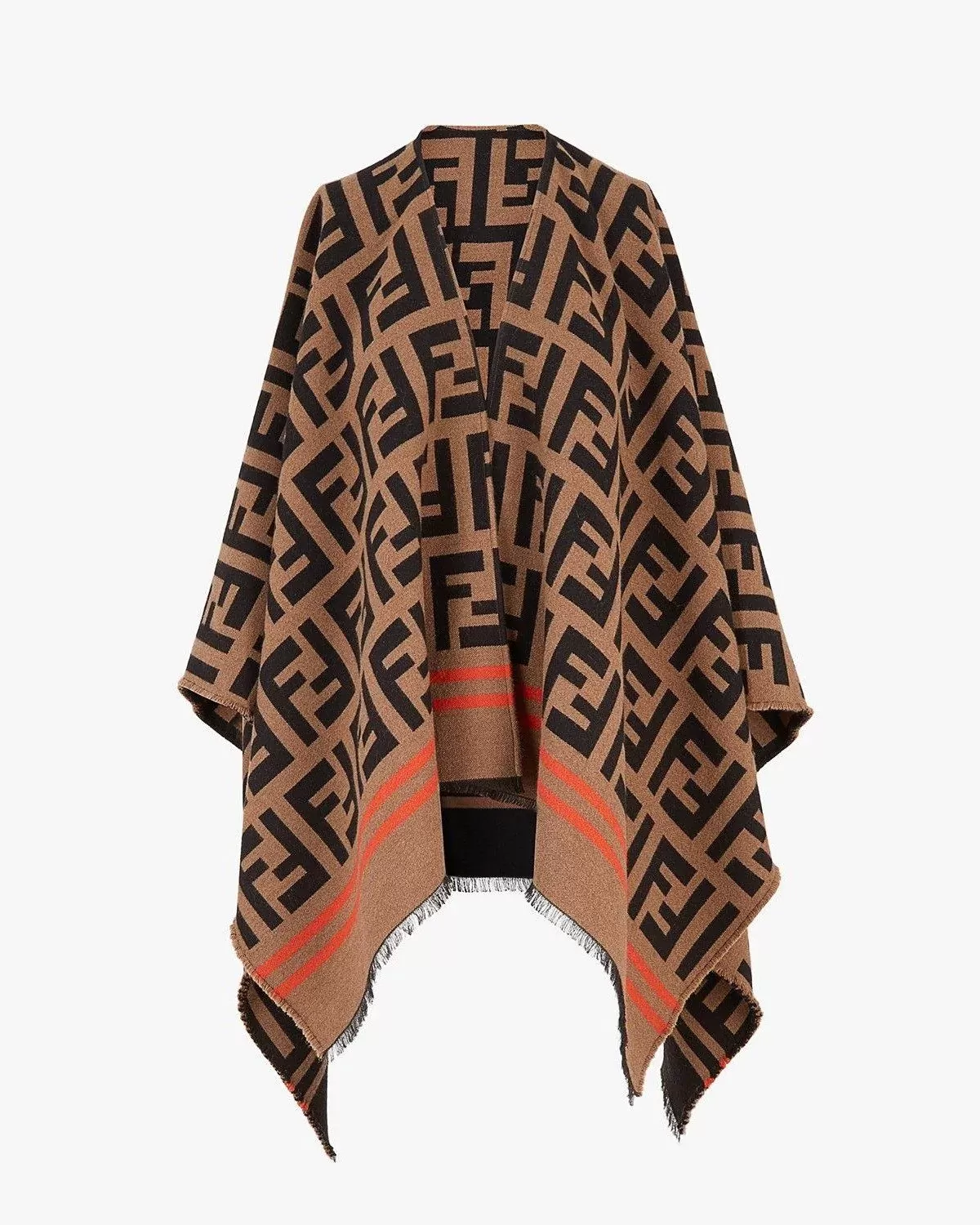 Fendi FF PONCHO Multicolor Wool And Silk Poncho