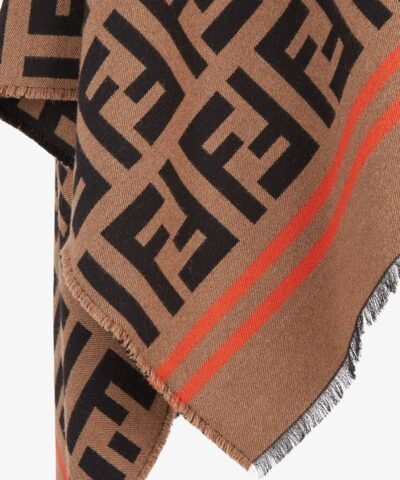 Fendi FF PONCHO Multicolor Wool And Silk Poncho