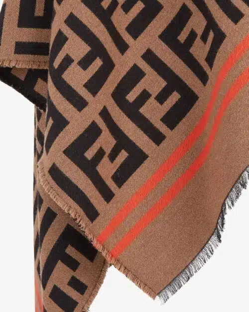 Fendi FF PONCHO Multicolor Wool And Silk Poncho