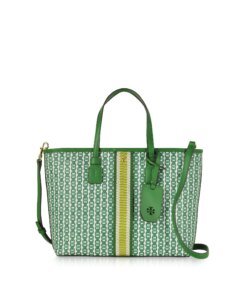 Tory Burch Gemini Link Canvas Small Top-Zip Tote