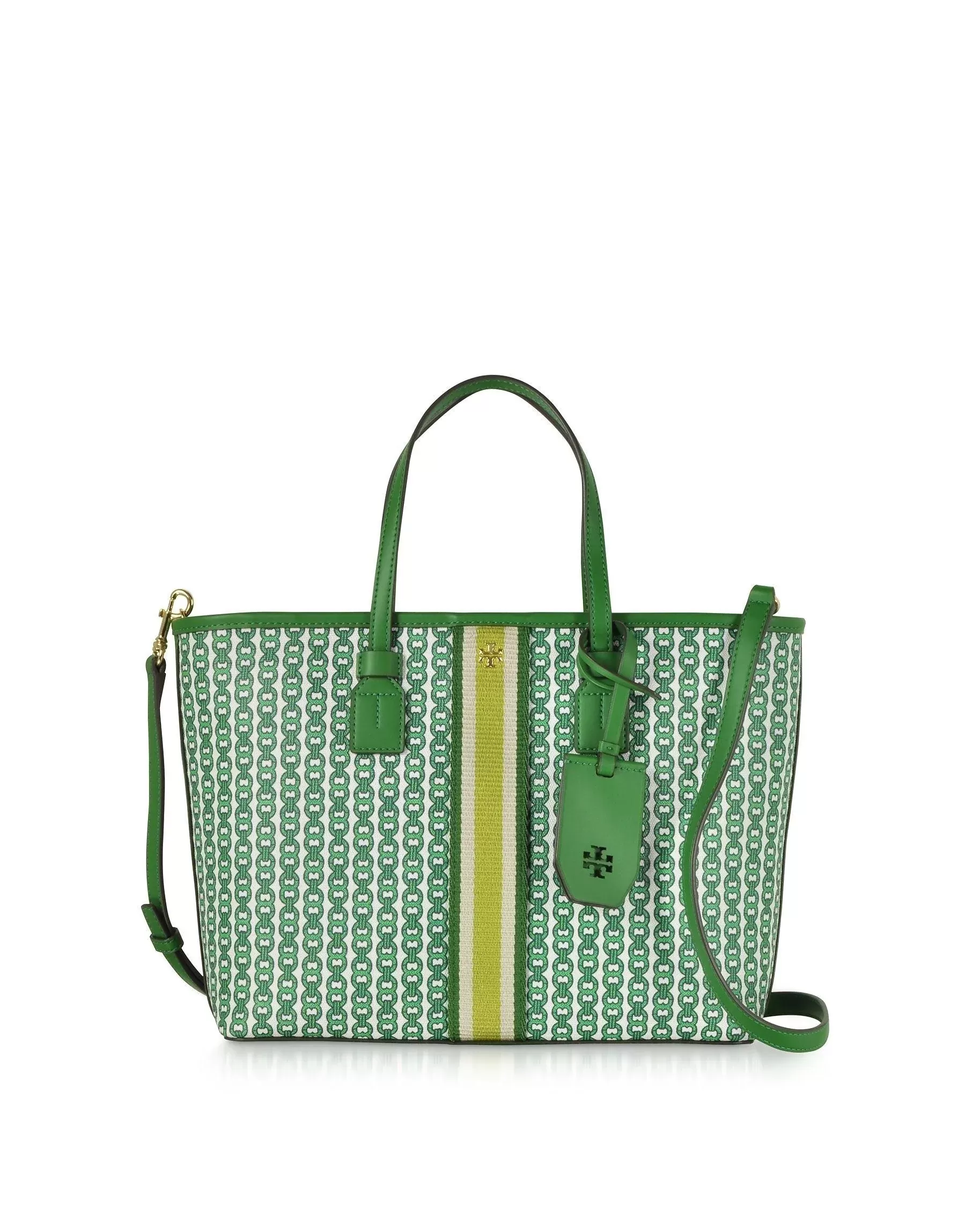 Tory Burch Gemini Link Canvas Small Top-Zip Tote