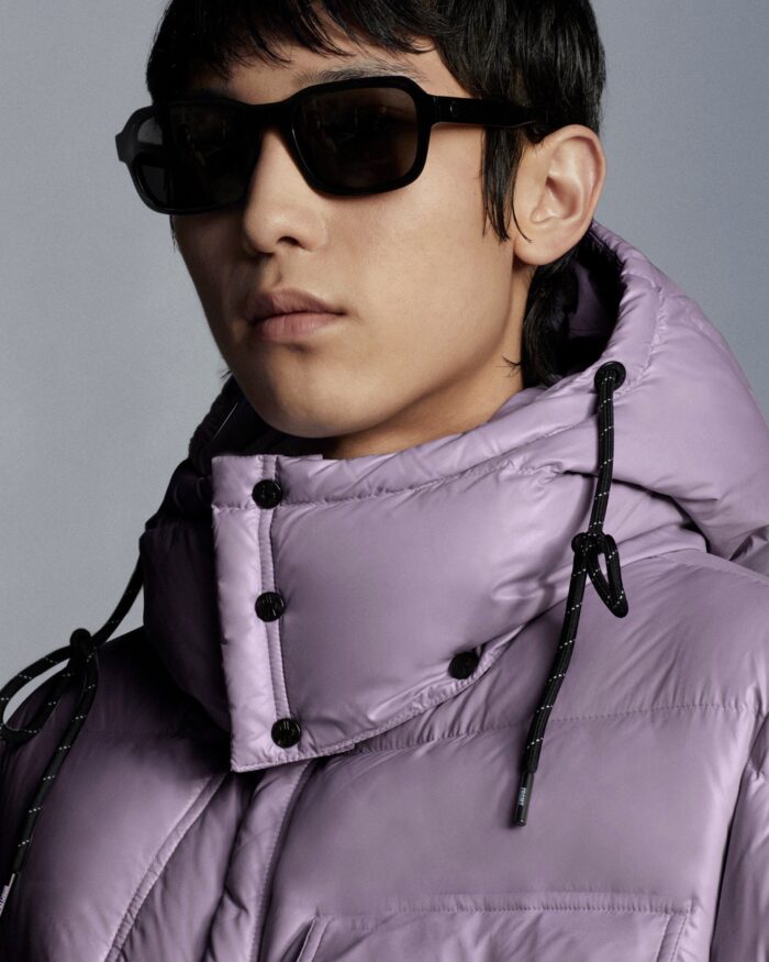 Moncler X FRGMT Anthemyx Quilted Shell Hooded Down Jacket, Light Lilac