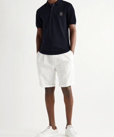 Brunello Cucinelli Slim-Fit Logo-Embroidered Cotton-Piqué Polo Shirt