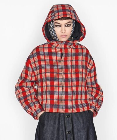 Dior Check'n'Dior Cotton and Wool Hooded Blouson