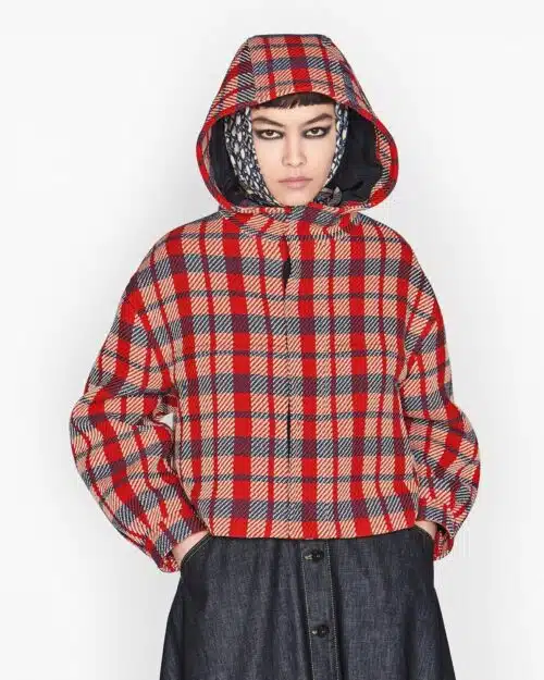 Dior Check'n'Dior Cotton and Wool Hooded Blouson