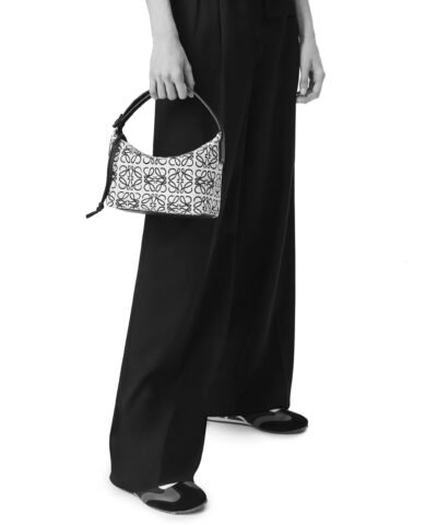 Loewe Small Cubi Bag In Anagram Jacquard And Calfskin