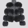 Simplee Limited Edition Natural Raccoon Fur Woolen Coat