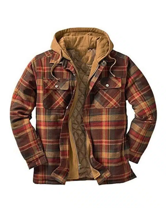 Asstseries Multicolor Cotton Plaid Hooded Shirt Jacket