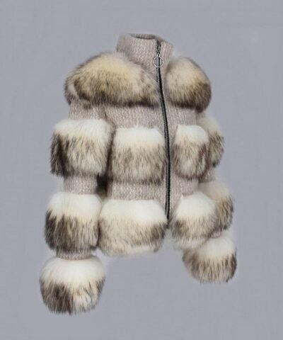 Simplee Limited Edition Natural Raccoon Fur Woolen Coat
