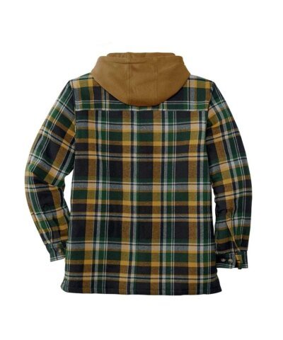 Asstseries Cotton Plaid Long-sleeved Hooded Shirt Jacket