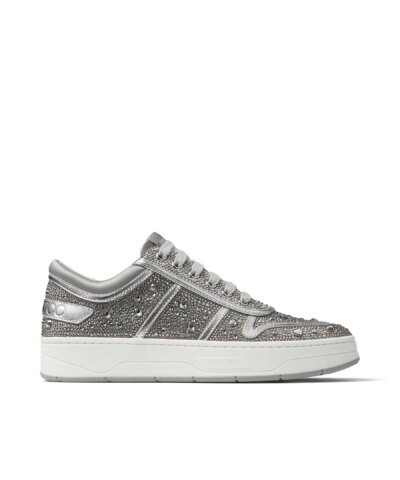 Jimmy Choo Hawaii Lace-Up Trainers with Crystal Embellishment