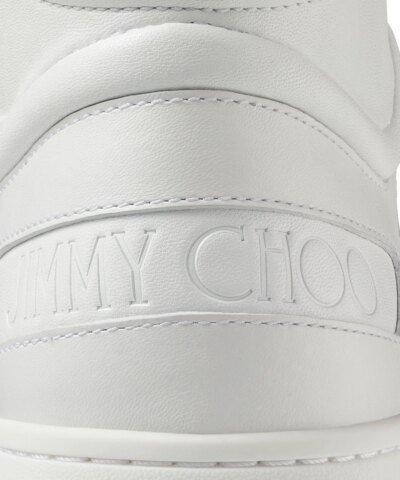 Jimmy Choo Hawaii White Calf Leather High-Top Trainers