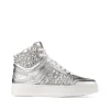 Jimmy Choo Hawaii Silver Metallic Nappa High-Top Trainers