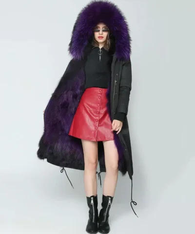 Ice Bear Thick Raccoon Fur Collar Hood Trim Parka