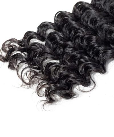 Cranberry Peruvian Deep Wave Bundles With Frontal Ear To Ear Lace Frontal Closure