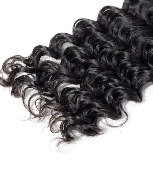 Cranberry Peruvian Deep Wave Bundles With Frontal Ear To Ear Lace Frontal Closure