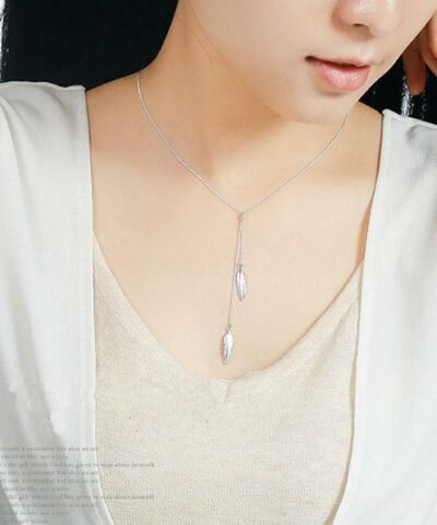 Steffe Sterling Silver Chain Leaves Necklaces