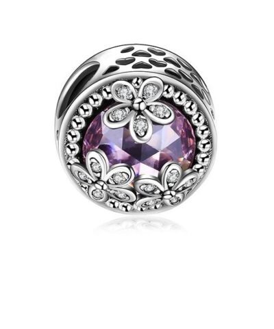 Steffe Sterling Silver Sparkling Daisies Cubic Zirconia Charms