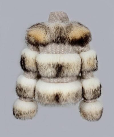 Simplee Limited Edition Natural Raccoon Fur Woolen Coat