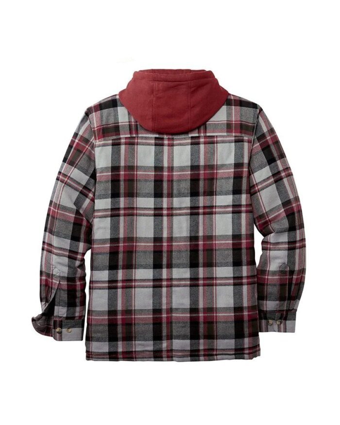 Asstseries Cotton Plaid Long-sleeved Hooded Shirt Jacket
