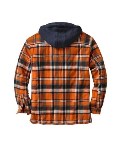 Asstseries Cotton Plaid Long-sleeved Hooded Shirt Jacket