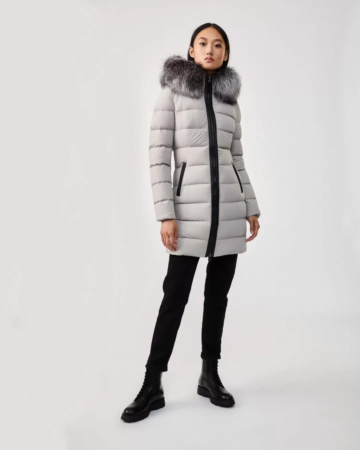 Mackage Calla Down Coat With Removable Silverfox Fur Trim