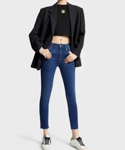 Mother High-Waist Looker Dagger Ankle Fray - Skinny Jeans