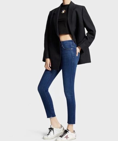 Mother High-Waist Looker Dagger Ankle Fray - Skinny Jeans