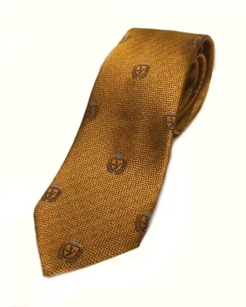 Ermenegildo Zegna Men Crown Silk Neck Tie, Gold