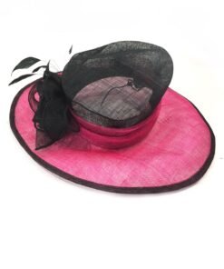 Fine Millinery by August Hat Co Bow & Feather Accented Mesh Straw Hat