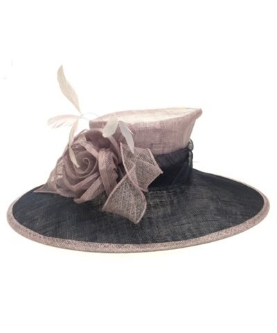 Fine Millinery by August Hat Co Bow & Feather Accented Mesh Straw Hat