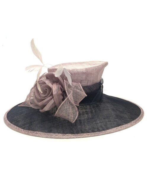 Fine Millinery by August Hat Co Bow & Feather Accented Mesh Straw Hat