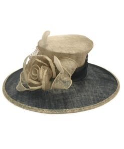 Fine Millinery by August Hat Co Bow & Feather Accented Mesh Straw Hat