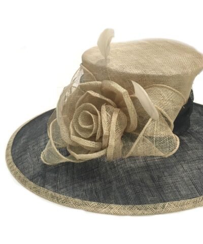 Fine Millinery by August Hat Co Bow & Feather Accented Mesh Straw Hat